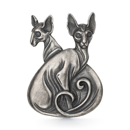 Серебряная брошь «Парочка Сфинксов»