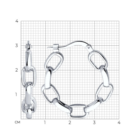 Серьги из серебра «Цепи»