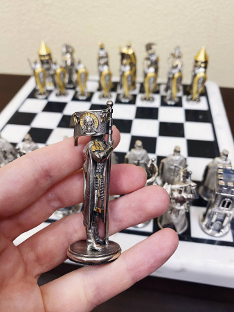 Шахматы из серебра «Ледовое побоище»