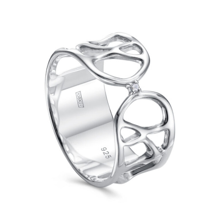 Кольцо из серебра с бриллиантом