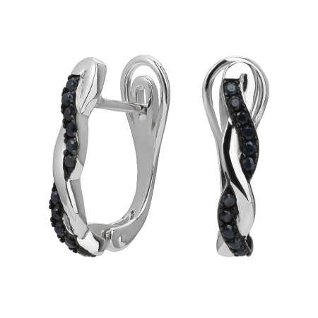 Серьги из серебра с сапфиром