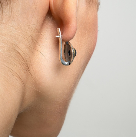 Серьги из серебра с лабрадором