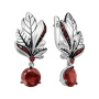 Серебряные серьги «Русская душа» с гранатами
