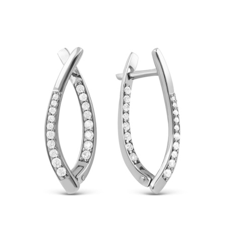 Серьги из серебра с фианитами