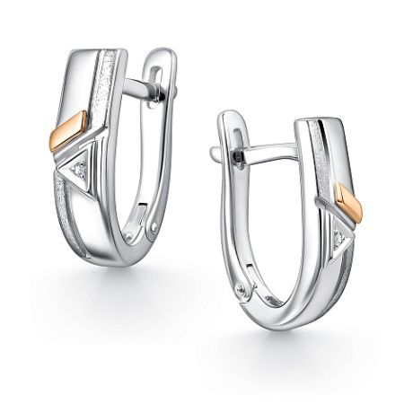 Серьги из серебра с бриллиантами