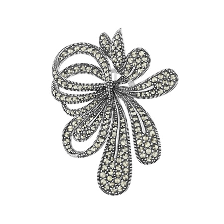 Серебряная брошь Alexandre Vassiliev с марказитами Swarovski