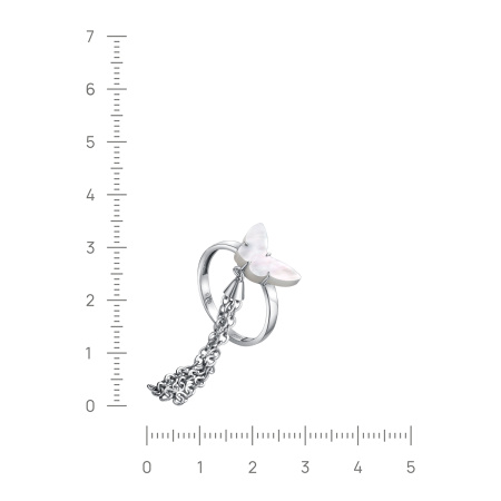 Кольцо из серебра с перламутром «Бабочка»