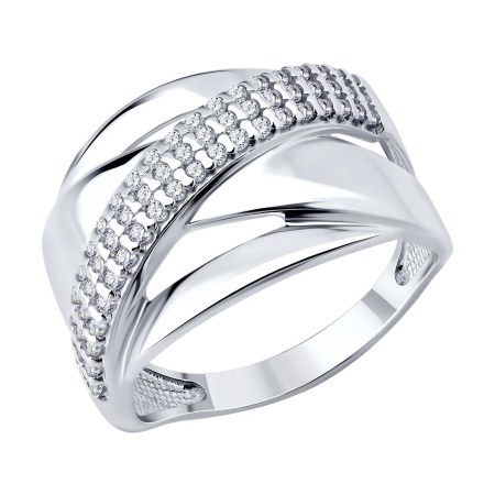 Кольцо из серебра с фианитами