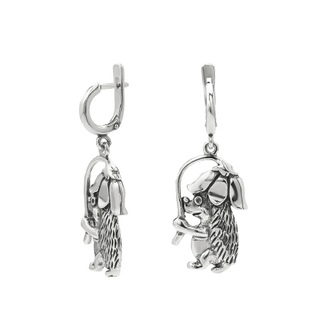 Серьги из серебра «Ежик»