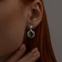 Серьги из серебра с кварцем и фианитами