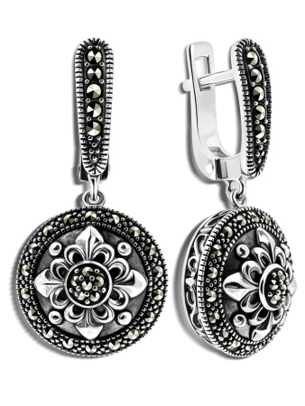 Серебряные серьги ALEXANDRE VASSILIEV с марказитами Swarovski