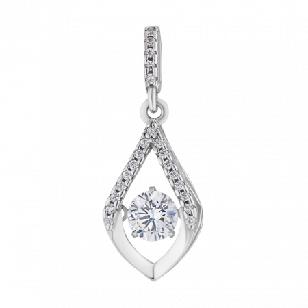 Серебряная подвеска с танцующими фианитами