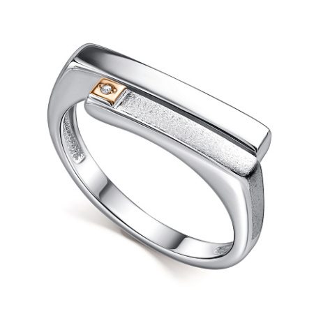 Кольцо из серебра с бриллиантом