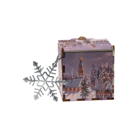 Елочная игрушка из серебра «Снежинка малая»