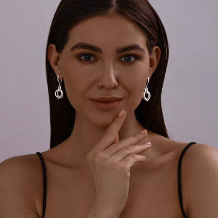 Серьги из серебра с бриллиантами