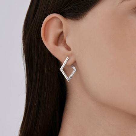 Серьги из серебра с фианитами