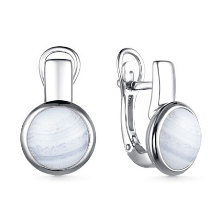 Серьги из серебра с агатом