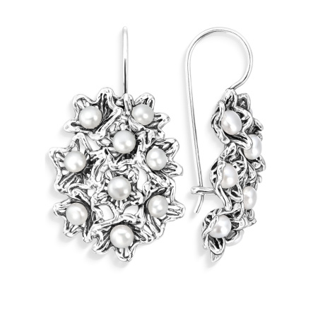 Серебряные серьги с жемчугом