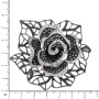 Серебряная брошь с горным хрусталем и марказитами Swarovski