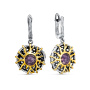 Серьги из серебра 925 пробы с аметистами