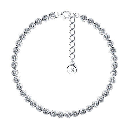 Серебряный браслет с фианитами