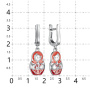 Серьги из серебра с эмалью «Матрешка-кот»