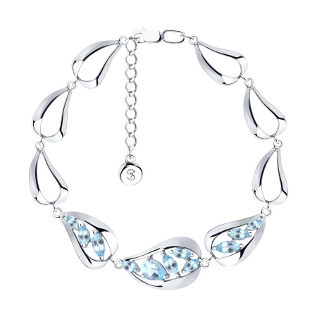 Браслет из серебра с топазами