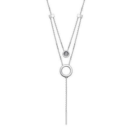 Серебряное колье с бриллиантом
