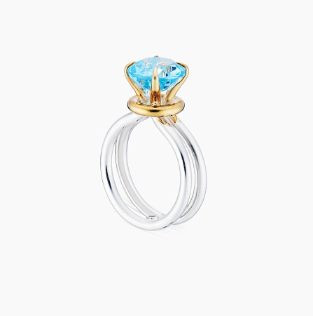 Серебряное кольцо с топазом «Утренняя роса»