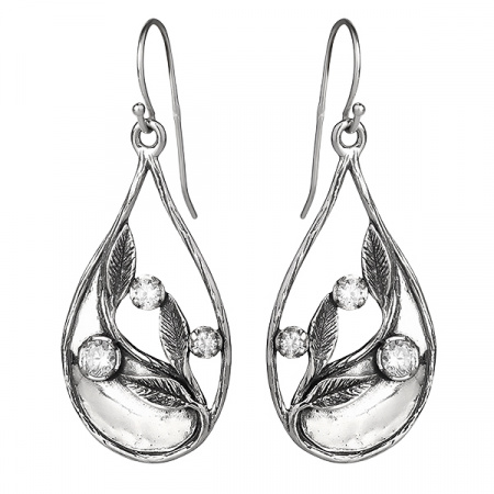 Серебряные серьги с фианитом