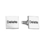 Серебряные запонки «Delete» с эмалью