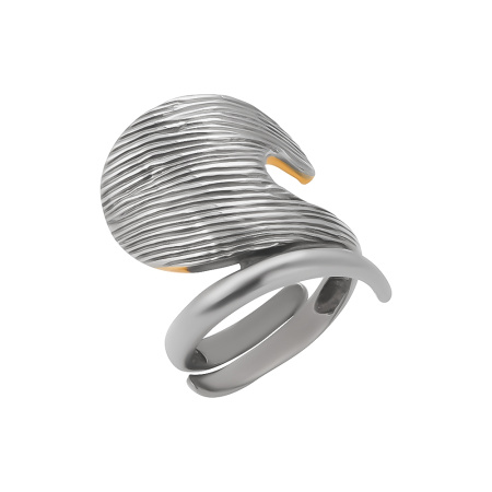 Кольцо серебряное с позолотой