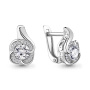 Серьги из серебра с фианитами «Цветок»