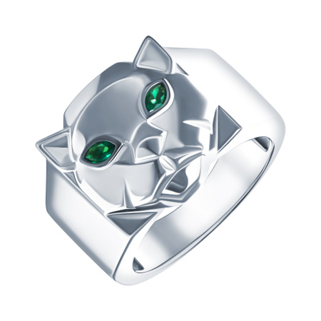 Кольцо из серебра с фианитами «Пума»