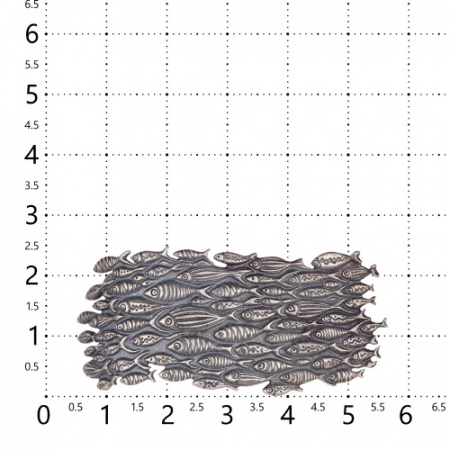Брошь серебряная «Много-много рыб»