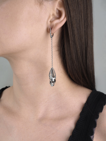 Серебряные серьги «Черепа»