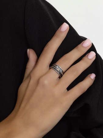 Кольцо из серебра с бриллиантом «Луна»