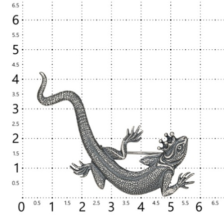 Брошь из серебра «Ящерица»