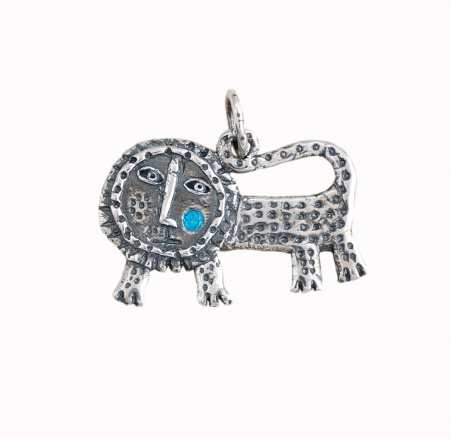 Подвеска из серебра с эмалью «Лев»