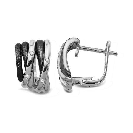 Серьги из серебра с белыми топазами