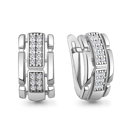 Серебряные серьги с фианитами