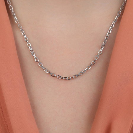 Цепь серебряная «Якорная»