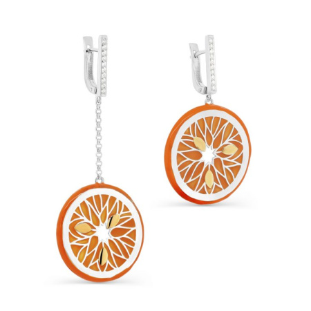 Серьги из серебра «Дольки апельсина»