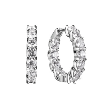 Серьги из серебра с фианитами конго