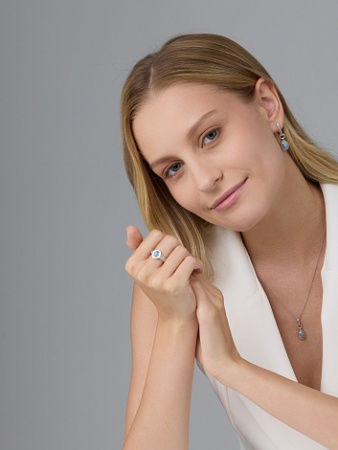 Подвеска из серебра с аквамарином