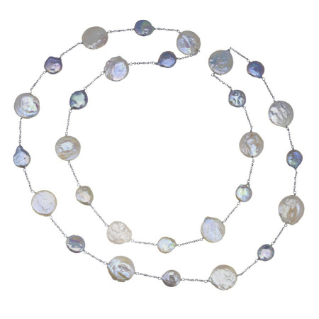 Колье сотуар из серебра с барочным жемчугом