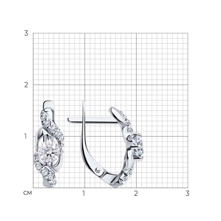 Серебряные серьги с фианитами