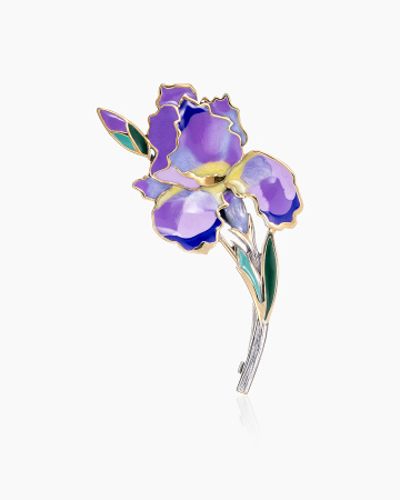 Серебряная брошь «Ирис»