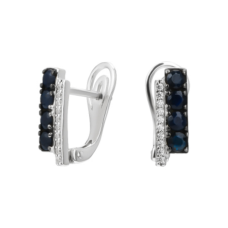 Серьги из серебра с сапфирами