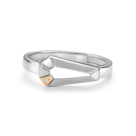 Кольцо из серебра с бриллиантом